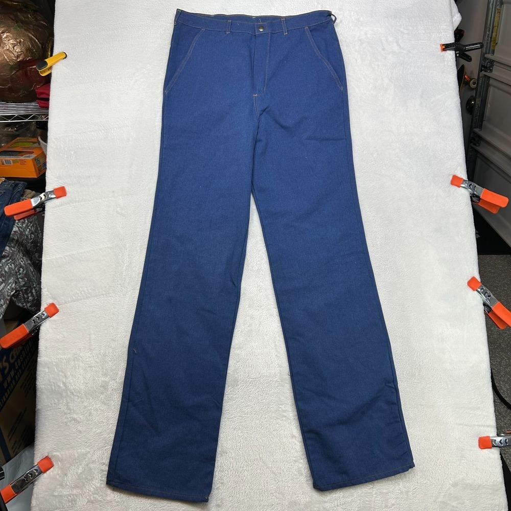 Flare Jeans Women's‎ Blue Denim Pockets High Rise Classic Snap Zip Fly - 34X35.5